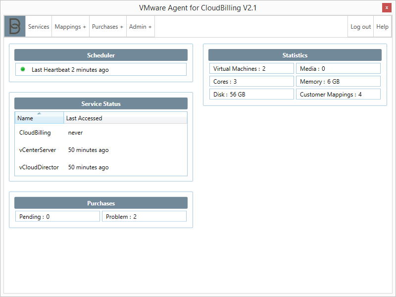 *Figure 1:* The Dashboard screen.