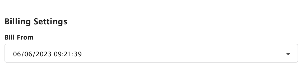 Figure FAQ Customers 1: Bill From date field