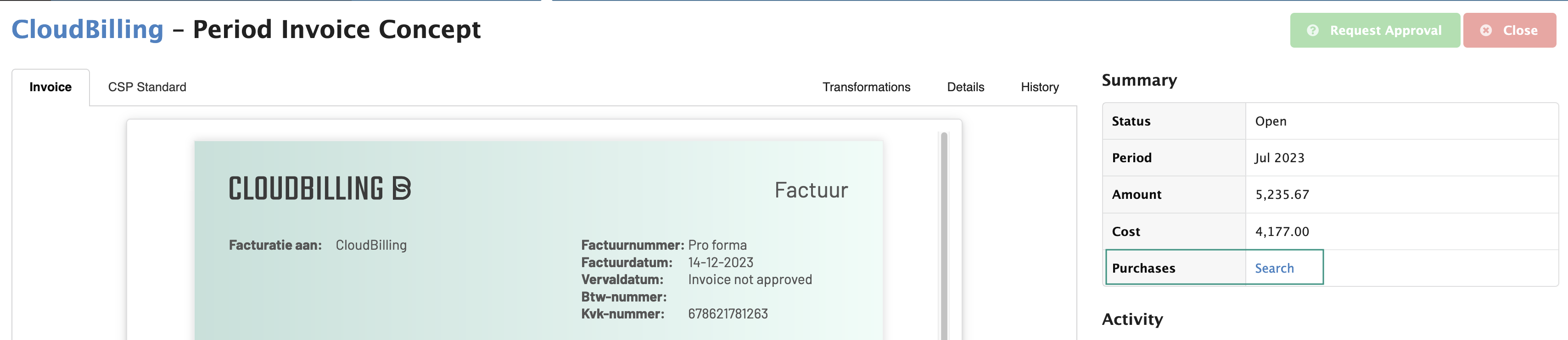 Figure FAQ Invoices 1: Invoice Purchases