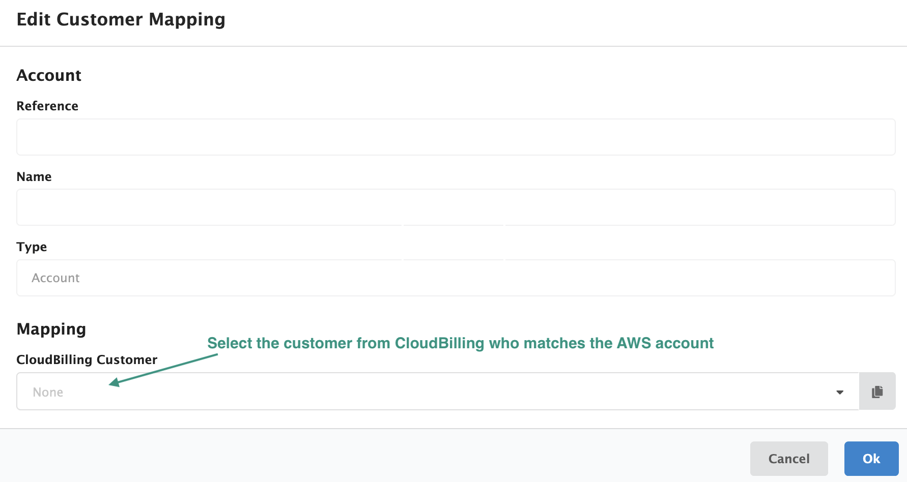 Figure AWS Connector 32: Mapping the CloudBilling and AWS customers