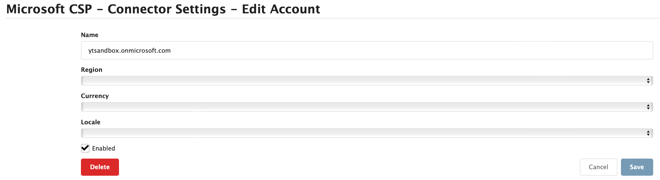 Figure Connectors 7: Connectors Settings, edit account