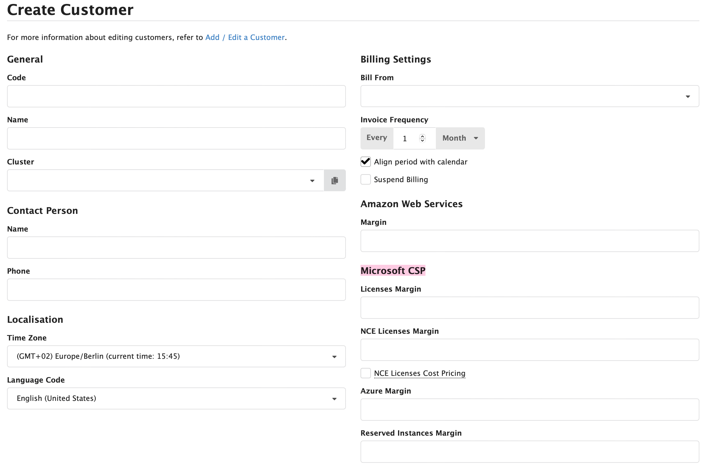Figure Administration 11: Custom Customer Fields on a new customer