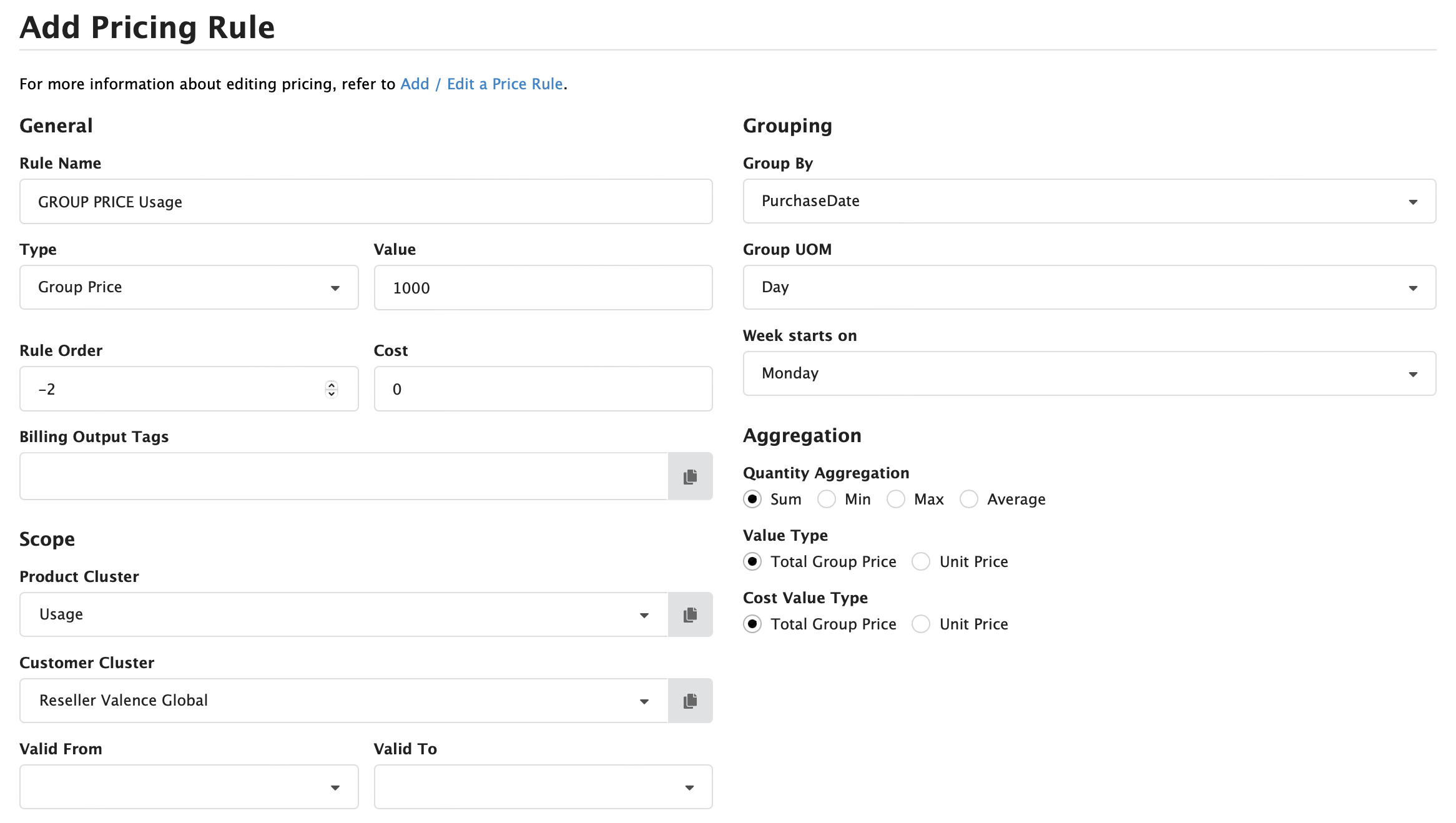 Group Price Type pricing rule Figure Pricing Rules 11: Group Price Type pricing rule