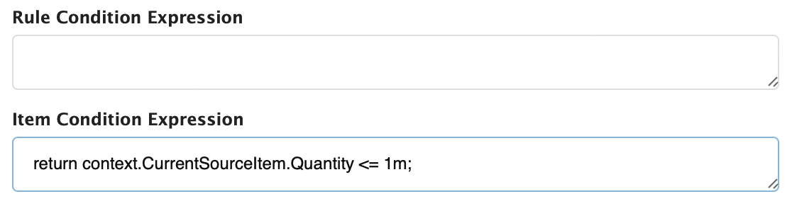 Item Condition expression example Figure Pricing Rules 19: Item Condition expression example