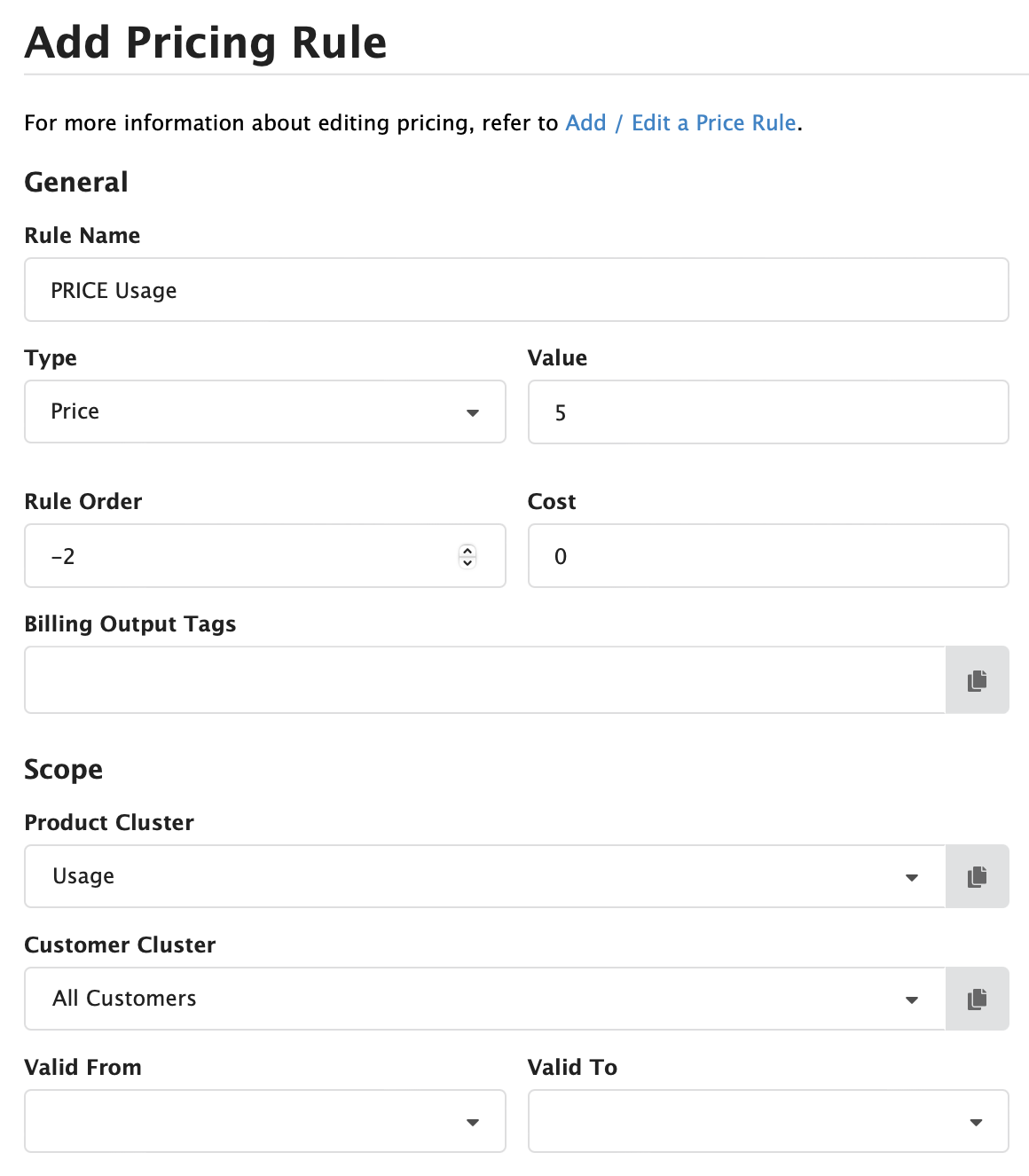 Price Type pricing rule Figure Pricing Rules 4: Price Type pricing rule