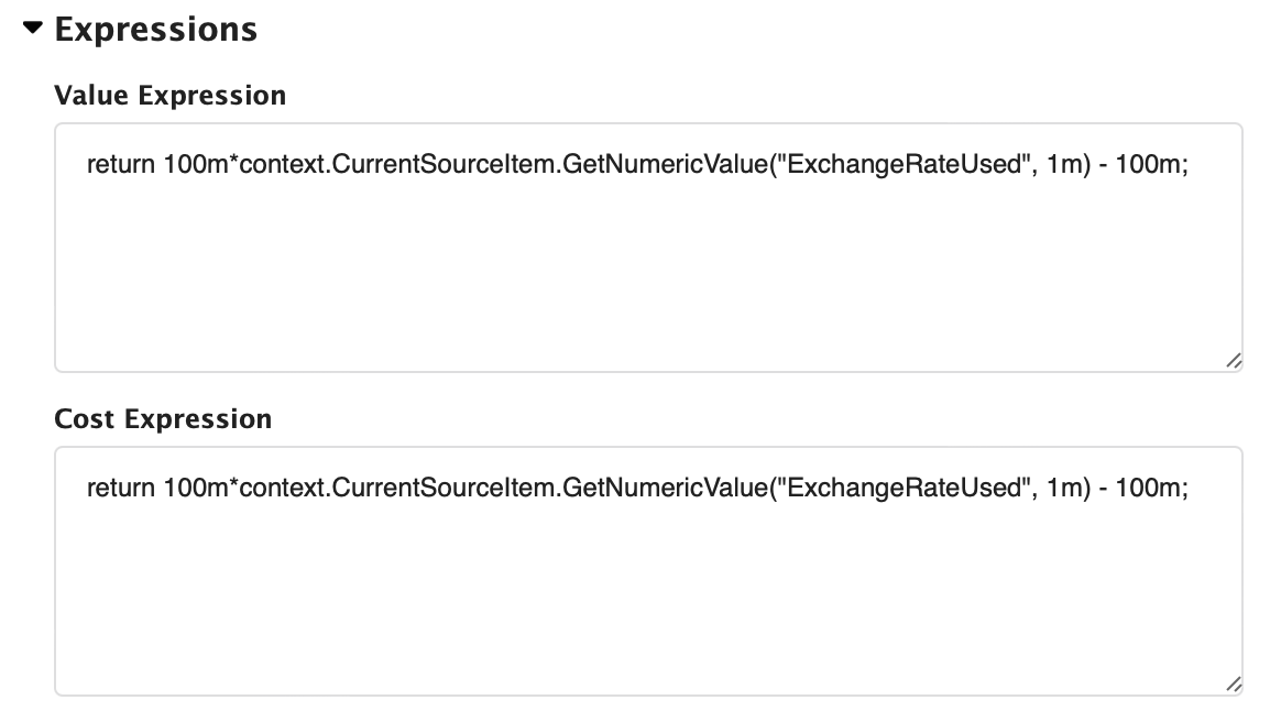 Value and cost expression examples Figure Pricing Rules 18: Value and cost expression examples